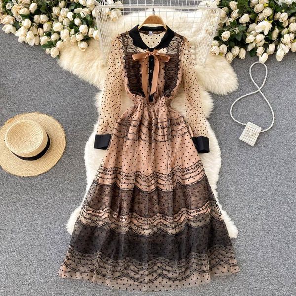 casual dresses b966 fashion 2021 autumn women's sweet polka dot gauze long sleeve lace a-line dress vintage clothes vestidos de mujer, Black;gray
casual dresses b966 fashion 2021 autumn women's sweet polka dot gauze long sleeve lace a-line dress vintage clothes vestidos de mujer, Black;gray