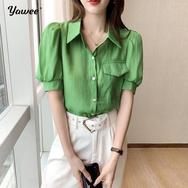 women's blouses & shirts fashion womens and turn down collar office blouse women chiffon shirt female short sleeve blusas, White
women's blouses & shirts fashion womens and turn down collar office blouse women chiffon shirt female short sleeve blusas, White