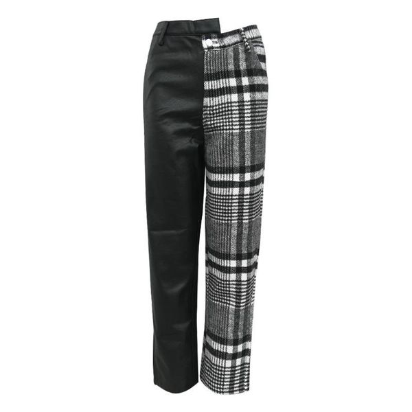 women's pants & capris 2021 autumn arrive pu trouser women waist hit colors asymmetrical ankle length plaid wool, Black;white
women's pants & capris 2021 autumn arrive pu trouser women waist hit colors asymmetrical ankle length plaid wool, Black;white