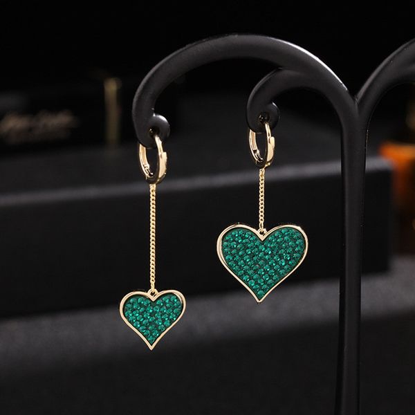 asymmetric heart earrings for women green cubic zirconia fashion dangler earring female brand wedding party luxury jewelry, Silver
asymmetric heart earrings for women green cubic zirconia fashion dangler earring female brand wedding party luxury jewelry, Silver