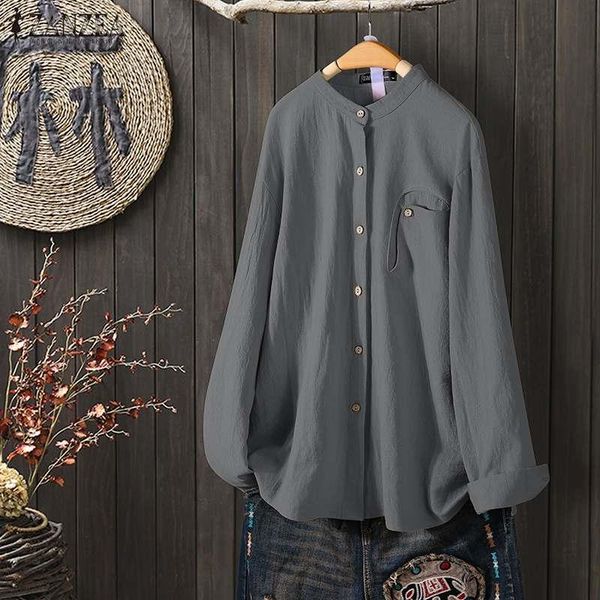 women's blouses & shirts women cotton linen blouse spring long sleeve solid tunic vintage work shirt casual loose buttons blusas, White
women's blouses & shirts women cotton linen blouse spring long sleeve solid tunic vintage work shirt casual loose buttons blusas, White