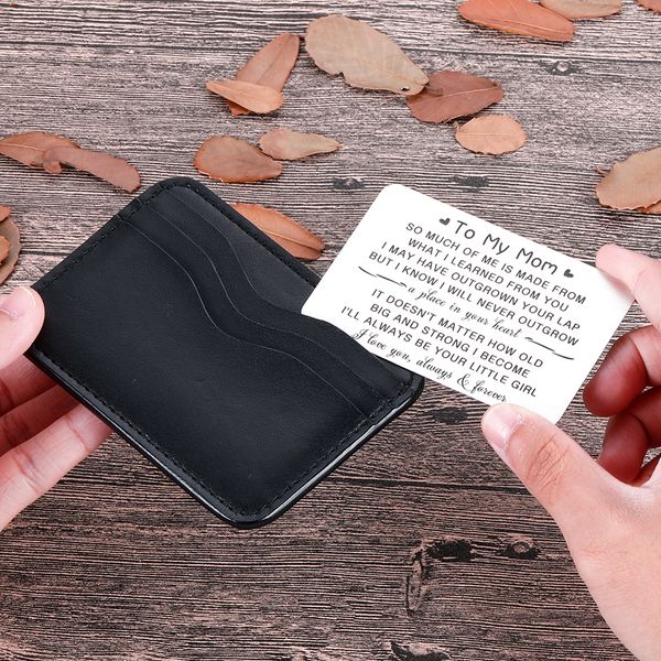 10pieces/lotmothers day gifts to my mom wallet insert card i love you thank you mom gifts from daughter son to mother birthday gifts, Brown;gray
10pieces/lotmothers day gifts to my mom wallet insert card i love you thank you mom gifts from daughter son to mother birthday gifts, Brown;gray