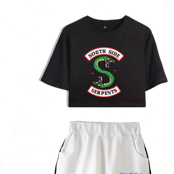 women snake print riverdale two piece sets cool summer womens t shirt shorts south side serpents, White
women snake print riverdale two piece sets cool summer womens t shirt shorts south side serpents, White