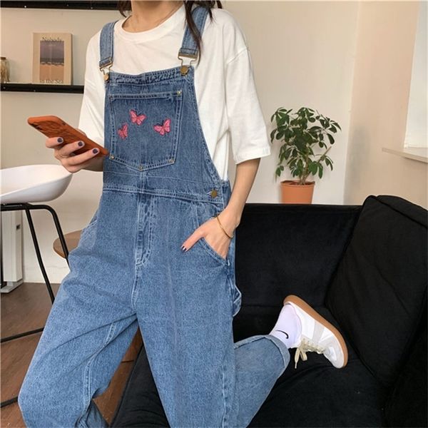 casual s-4xl oversize jeans for women vintage wash denim jumpsuit loose large pocket rompers cute butterfly embroidery overalls, Blue
casual s-4xl oversize jeans for women vintage wash denim jumpsuit loose large pocket rompers cute butterfly embroidery overalls, Blue