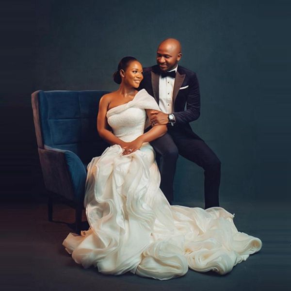 other wedding dresses aso ebi one shoulder ruffles tulle dress charming sequins lace mermaid africa bridal gowns lush tiered mesh plus size, White
other wedding dresses aso ebi one shoulder ruffles tulle dress charming sequins lace mermaid africa bridal gowns lush tiered mesh plus size, White