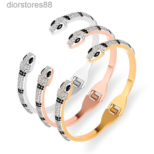 bangles bracelet fashion snake shaped titanium steel female jewelry stainless diamond accessories, Black
bangles bracelet fashion snake shaped titanium steel female jewelry stainless diamond accessories, Black