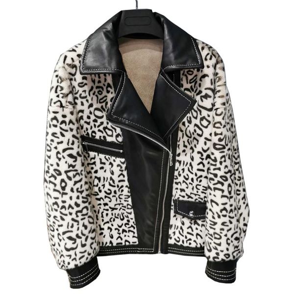 women's fur & faux winter jacket female short paragraph versatile gold velvet leather locomotive version lapel leopard coat netred, Black
women's fur & faux winter jacket female short paragraph versatile gold velvet leather locomotive version lapel leopard coat netred, Black