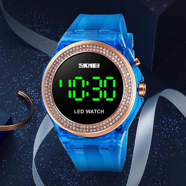 led women digital watches fashion diamond ladies girls gift waterproof wristwatches transparent pu strap watch, Slivery;brown
led women digital watches fashion diamond ladies girls gift waterproof wristwatches transparent pu strap watch, Slivery;brown