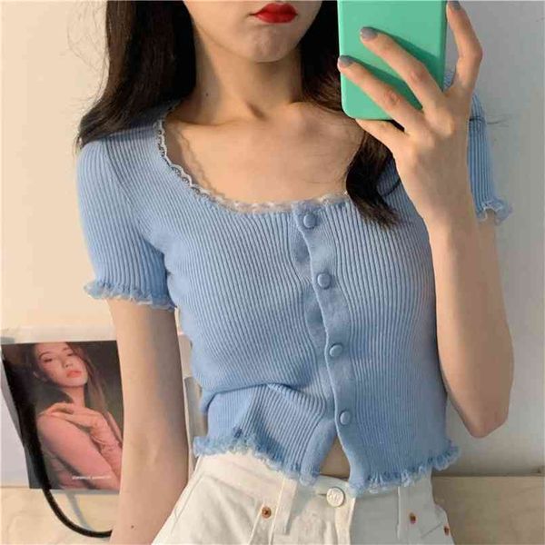 fashion girl summer knitted jacket slim short cardigan women clothing cropped sleeve v-neck blouse embroidery 210812, White
fashion girl summer knitted jacket slim short cardigan women clothing cropped sleeve v-neck blouse embroidery 210812, White
