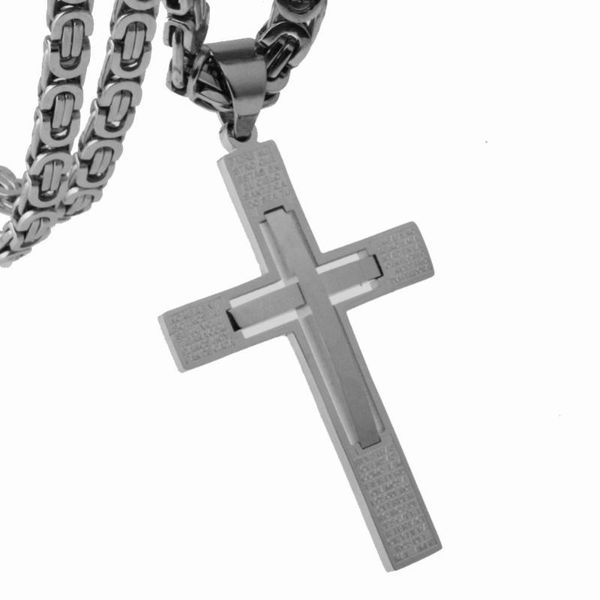 fashion stainless steel cross pendant necklace 6mm byzantine chain men jewelry christmas gift party chains, Silver
fashion stainless steel cross pendant necklace 6mm byzantine chain men jewelry christmas gift party chains, Silver