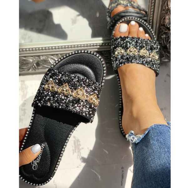 slippers bling rhinestone women sandals love heart open toe flat shoes ladies casual outdoor holiday slipper chaussure femme d30, Black
slippers bling rhinestone women sandals love heart open toe flat shoes ladies casual outdoor holiday slipper chaussure femme d30, Black