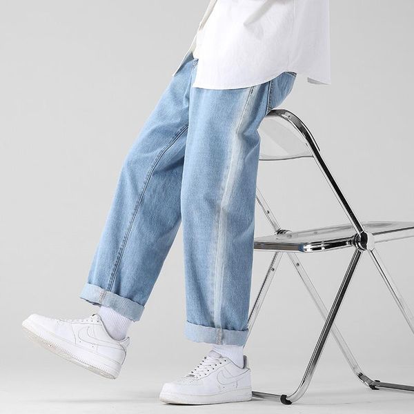 men's jeans 2021 autumn light blue baggy korean style denim wide-leg pants elastic waist trousers male brand clothes
men's jeans 2021 autumn light blue baggy korean style denim wide-leg pants elastic waist trousers male brand clothes