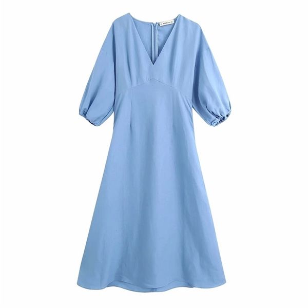 women elegant fashion blue puff sleeve long dress vintage v neck back zipper dresses girls chic vestidos 210531, Black;gray
women elegant fashion blue puff sleeve long dress vintage v neck back zipper dresses girls chic vestidos 210531, Black;gray