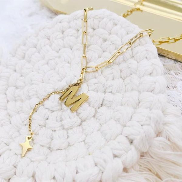 chains necklace woman stars women long letter m jewellery ladies geometric lovers gold color trendy stainless steel halskette, Silver
chains necklace woman stars women long letter m jewellery ladies geometric lovers gold color trendy stainless steel halskette, Silver
