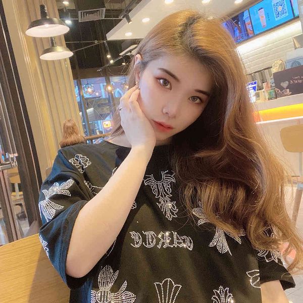 hearts/chrome tracksuits better edition 2021 drill loose summer fashion new foreign style versatile net red short sleeve t-shirt for women, Gray
hearts/chrome tracksuits better edition 2021 drill loose summer fashion new foreign style versatile net red short sleeve t-shirt for women, Gray
