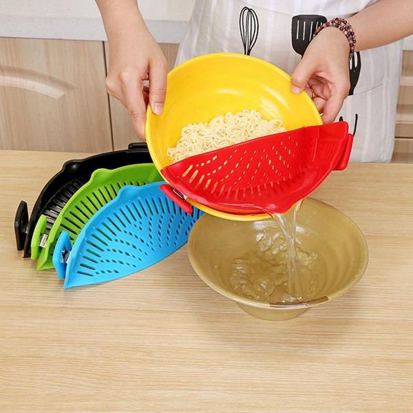 colanders & strainers silicone kitchen clip on pot strainer drainer for draining liquid pasta vegetable tools 
colanders & strainers silicone kitchen clip on pot strainer drainer for draining liquid pasta vegetable tools