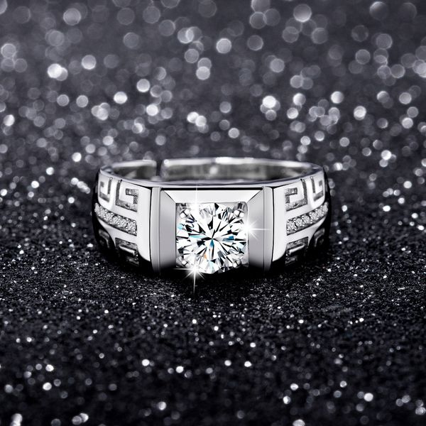 s925 sterling silver platinum-plated diamond ring classic domineering men's wedding fashion european and american luxury jewelry does n, Golden;silver 
s925 sterling silver platinum-plated diamond ring classic domineering men's wedding fashion european and american luxury jewelry does n, Golden;silver