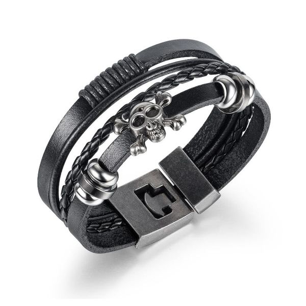 personality skeleton pirate hand woven leather stainless steel bracelet bangle for men trendy male jewelry gift charm bracelets, Golden;silver
personality skeleton pirate hand woven leather stainless steel bracelet bangle for men trendy male jewelry gift charm bracelets, Golden;silver