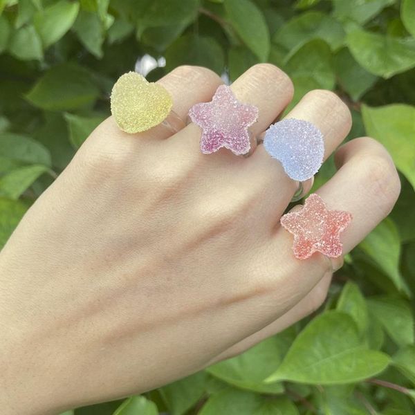 cluster rings 2021 candy color resin heart star cute transparent finger for girls women jewelry gift party accessories, Golden;silver
cluster rings 2021 candy color resin heart star cute transparent finger for girls women jewelry gift party accessories, Golden;silver