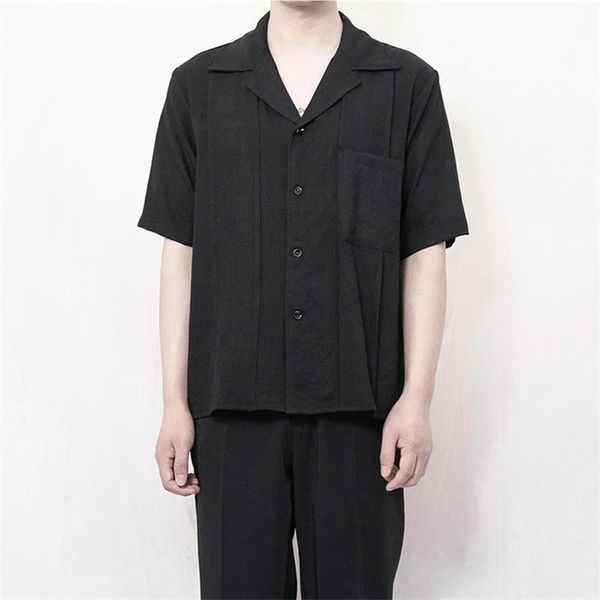 men's casual shirts 2021 large shirt yamamoto style linen cool spring and summer thin short sleeve top, White;black
men's casual shirts 2021 large shirt yamamoto style linen cool spring and summer thin short sleeve top, White;black