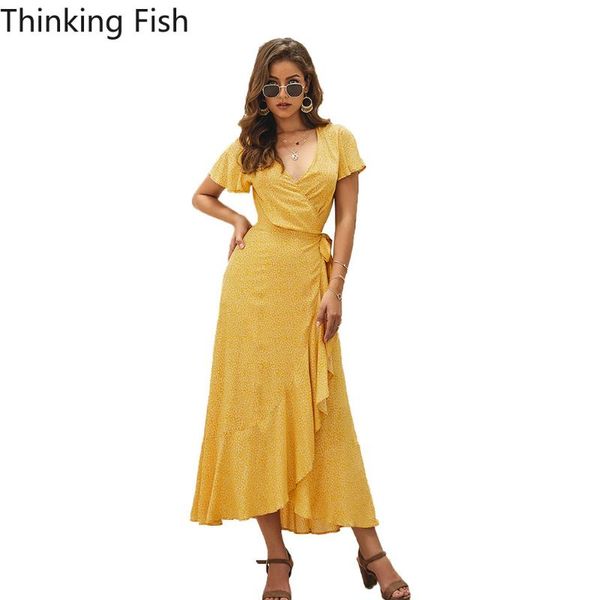 casual dresses summer elegant long dress women 2021 maxi wrap short sleeve v neck loose high waist dot print a line sukienka letnia, Black;gray
casual dresses summer elegant long dress women 2021 maxi wrap short sleeve v neck loose high waist dot print a line sukienka letnia, Black;gray