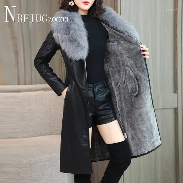 faux fur collar winter women pu leather coat thick korean female jacket women's &, Black
faux fur collar winter women pu leather coat thick korean female jacket women's &, Black
