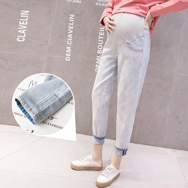 maternity denim cropped pants daddy elasticity loose pregnant women's belly lift clothes bottoms, White
maternity denim cropped pants daddy elasticity loose pregnant women's belly lift clothes bottoms, White