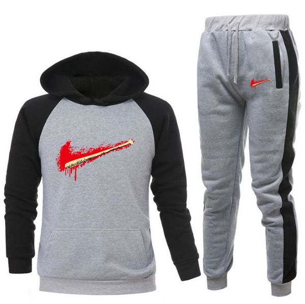 2 pieces sets tracksuit brand printing men hooded sweatshirt+pants pullover hoodie sportwear suit casual sports clothes plus size s-xxxl, Gray
2 pieces sets tracksuit brand printing men hooded sweatshirt+pants pullover hoodie sportwear suit casual sports clothes plus size s-xxxl, Gray