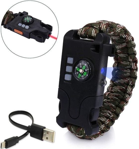 emergency paracord rechargeable bracelet survival cord with sos led light tactical wristband reflector for camping hiking outdoor gadgets
emergency paracord rechargeable bracelet survival cord with sos led light tactical wristband reflector for camping hiking outdoor gadgets