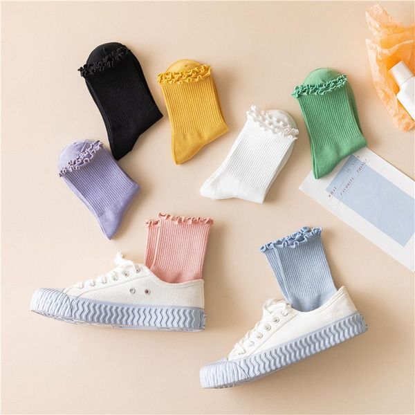 the women cotton socks personality solid color female middle tube small refreshing style student crimping loose & hosiery, Black;white
the women cotton socks personality solid color female middle tube small refreshing style student crimping loose & hosiery, Black;white