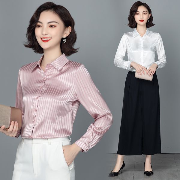 design elegant striped satin silk shirt women blouse fashion long-sleeved striped shirt office ladies white work shirt female pa
design elegant striped satin silk shirt women blouse fashion long-sleeved striped shirt office ladies white work shirt female pa