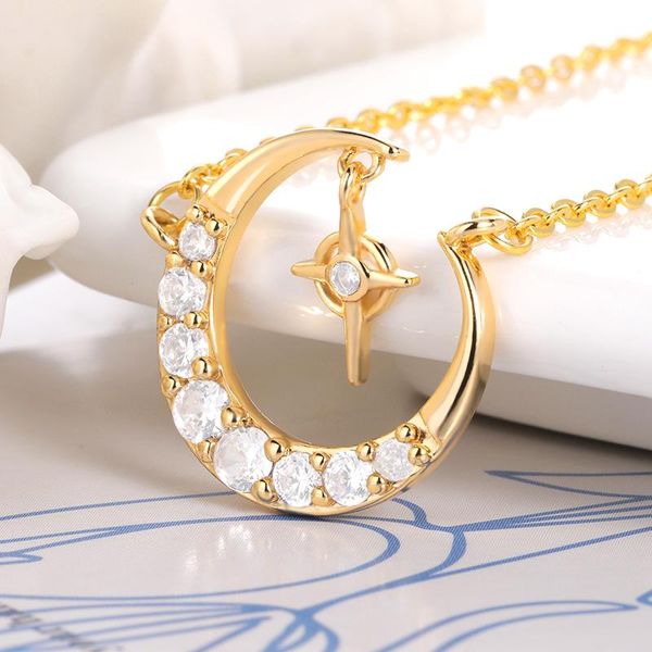 pendant necklaces celestial gold color star and moon friends gift for friend men women stainless steel collier femme bff, Silver
pendant necklaces celestial gold color star and moon friends gift for friend men women stainless steel collier femme bff, Silver