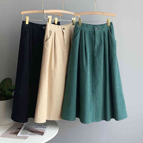 spring high waist pure color cotton corduroy women with pocket a-line skirt jupe femme saia 93zf, Black
spring high waist pure color cotton corduroy women with pocket a-line skirt jupe femme saia 93zf, Black