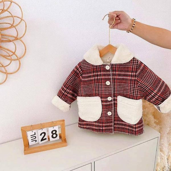 jackets warm winter kids children girls plaided coat outwear woolen blended long sleeve velvet thicken fashion coats wt1326, Blue;gray
jackets warm winter kids children girls plaided coat outwear woolen blended long sleeve velvet thicken fashion coats wt1326, Blue;gray
