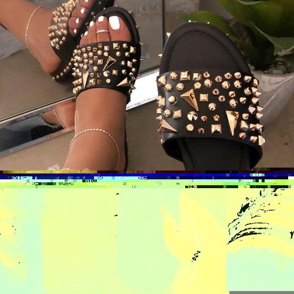 slippers summer women rhinestone rivet cool shoes woman punk comfort flat outdoor casual female beach slides ladies, Black
slippers summer women rhinestone rivet cool shoes woman punk comfort flat outdoor casual female beach slides ladies, Black