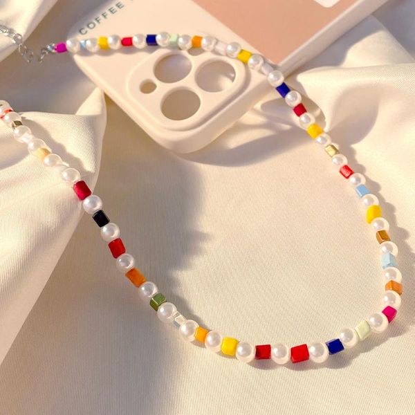 chains bohemian rainbow color irregular acrylic bead pearl necklace for women handmade simple choker summer party jewelry gift, Silver
chains bohemian rainbow color irregular acrylic bead pearl necklace for women handmade simple choker summer party jewelry gift, Silver