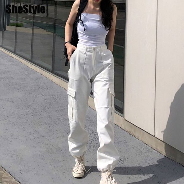 shestyle high waist pockets casual cargo pants 2021 autumn winter loose white leg dstring zipper jogger pants trousersby air, Black;white
shestyle high waist pockets casual cargo pants 2021 autumn winter loose white leg dstring zipper jogger pants trousersby air, Black;white