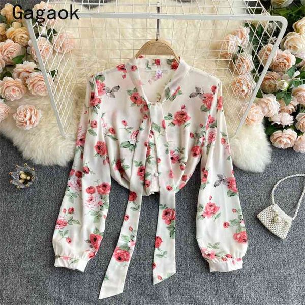 womens blouses spring autumn sweet floral print bow full shirts loose korean chic wild fashion blouse 210531, White
womens blouses spring autumn sweet floral print bow full shirts loose korean chic wild fashion blouse 210531, White