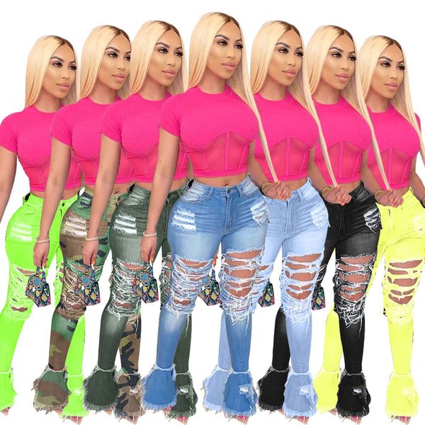 2021 worn out worn-out white with fringes, and micro burr camouflage jeans pants 
2021 worn out worn-out white with fringes, and micro burr camouflage jeans pants