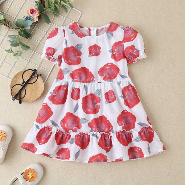 summer red print women's summer dress princess skirt short sleeve back zipper fashion dress, Blue
summer red print women's summer dress princess skirt short sleeve back zipper fashion dress, Blue