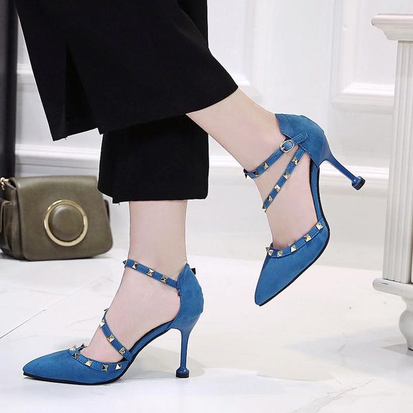 dress shoes fashion pointed toe studs decorated ankle buckle stiletto heels casual pumps sandals concise elegant high-heeled u28-09, Black
dress shoes fashion pointed toe studs decorated ankle buckle stiletto heels casual pumps sandals concise elegant high-heeled u28-09, Black
