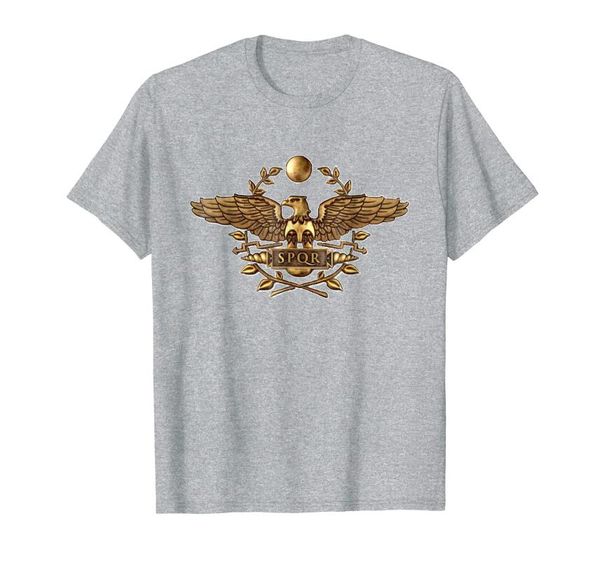 men's t-shirts spqr roman eagle aquila metallic t-shirt, White;black