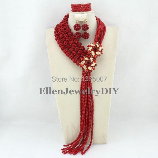 earrings & necklace fashionable nigerian wedding african beads bridal jewelry set red costume sets ws5355, Silver
earrings & necklace fashionable nigerian wedding african beads bridal jewelry set red costume sets ws5355, Silver