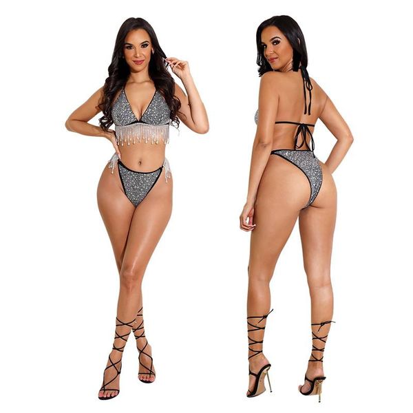 women's tracksuits kexu women set diamonds tassel bandage halter bra elastic waist bottoms two piece sets hollow out summer beachw, Gray
women's tracksuits kexu women set diamonds tassel bandage halter bra elastic waist bottoms two piece sets hollow out summer beachw, Gray