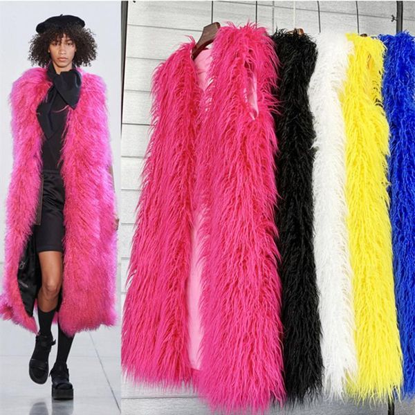 women's fur & faux mongolia sheep vest coat luxury winter warm furry womens vests fashion elegant coats jacket plus size, Black
women's fur & faux mongolia sheep vest coat luxury winter warm furry womens vests fashion elegant coats jacket plus size, Black