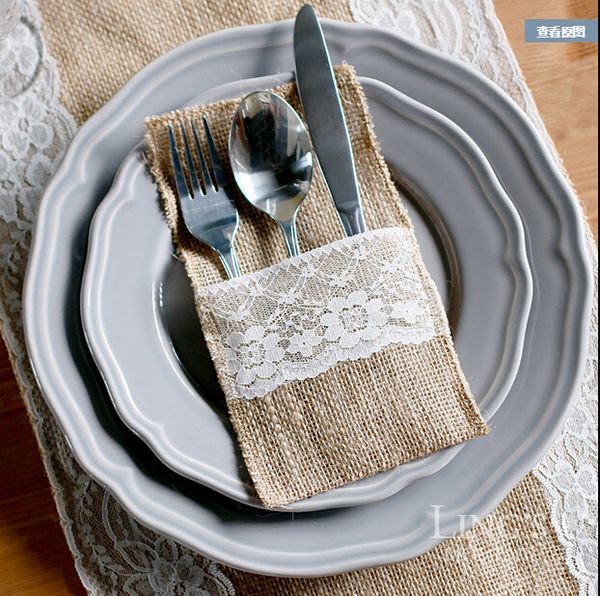 50pcs/lot hessian burlap lace cutlery pouch wedding tableware party christmas decoration holder bag rustic jute
50pcs/lot hessian burlap lace cutlery pouch wedding tableware party christmas decoration holder bag rustic jute