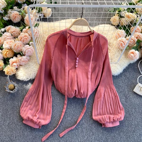 women's blouses & shirts office ladies pleated buttons up lapel loose female women femme blusas mujer 2021, White
women's blouses & shirts office ladies pleated buttons up lapel loose female women femme blusas mujer 2021, White
