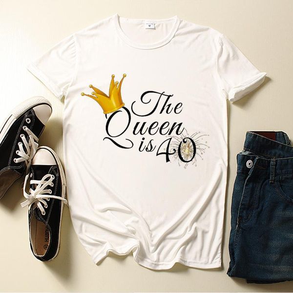 women's t-shirt the queen is 40 letter print women t shirt short sleeve o neck loose tshirt ladies tee clothes camisetas mujer, White
women's t-shirt the queen is 40 letter print women t shirt short sleeve o neck loose tshirt ladies tee clothes camisetas mujer, White