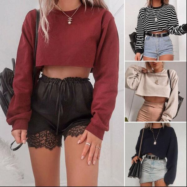 womens hoodies crop hoodie long sleeve casual solid hooded sweatshirt tee dance jumper pullover outwear, Black
womens hoodies crop hoodie long sleeve casual solid hooded sweatshirt tee dance jumper pullover outwear, Black