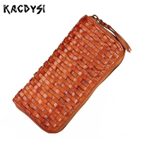 wallets hand-woven zipper vintage trend men clutch purse vertical genuine leather luxury women wallet card case carteira, Red;black
wallets hand-woven zipper vintage trend men clutch purse vertical genuine leather luxury women wallet card case carteira, Red;black